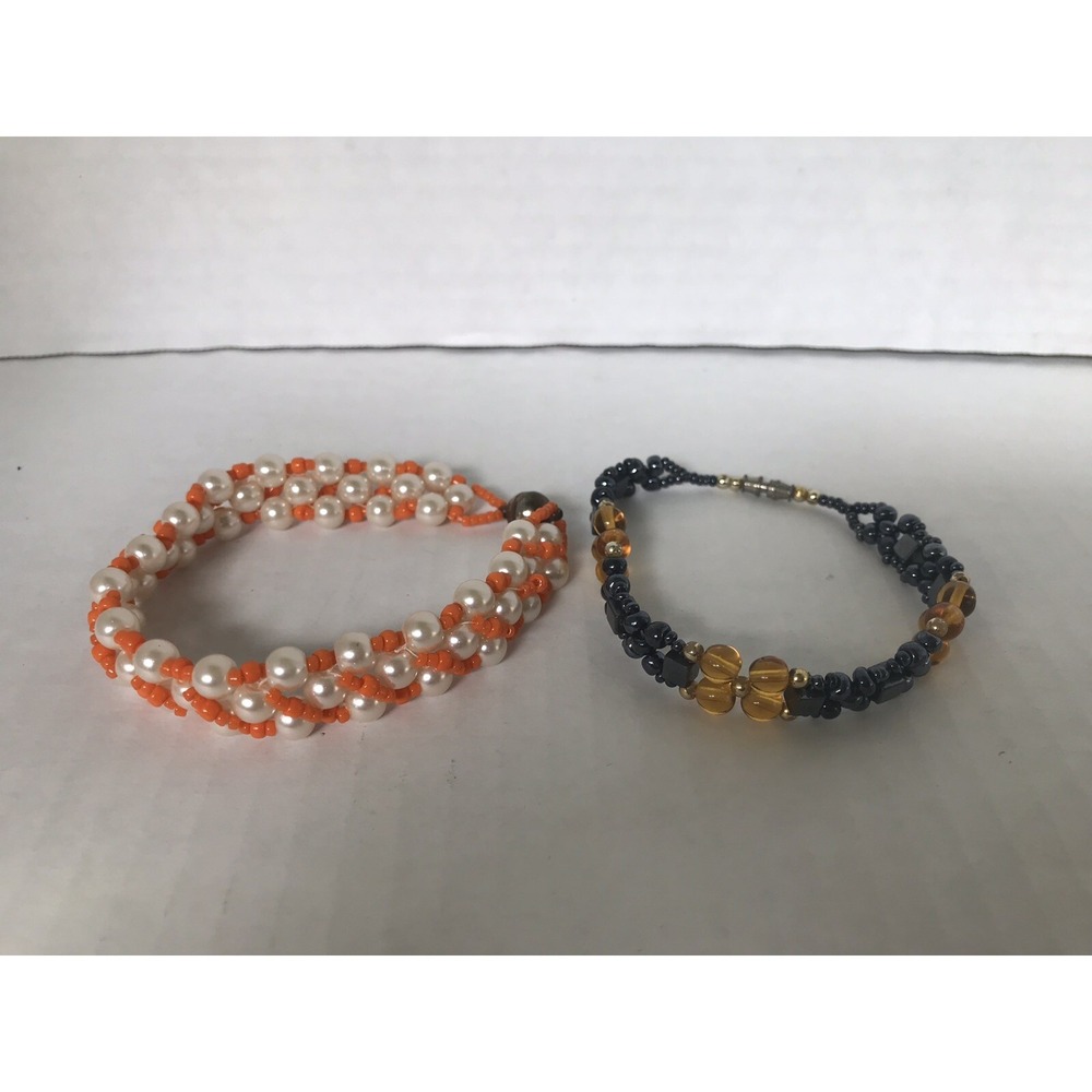 Micro‎ Bead Bracelet Set of 2 bracelets colorful delicate dainty small wrist